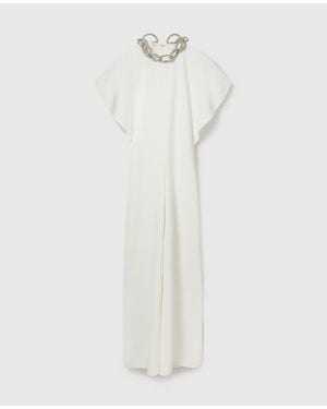 Stella McCartney Lead-free Crystal Chain Cap-sleeve Jumpsuit - White