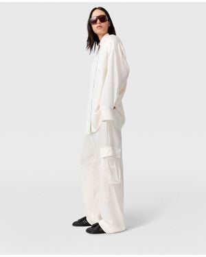 Stella McCartney Satin Paneled Slouchy Cargo Pants - White