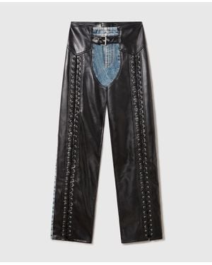 Stella McCartney Lace-Up Vegan Chap Jeans - Gray