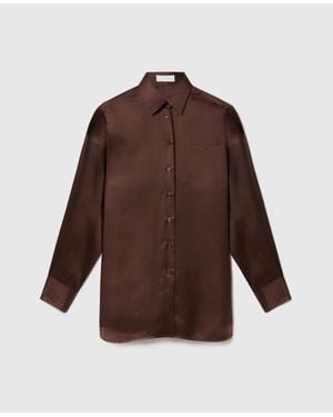 Stella McCartney Star Silk Jacquard Shirt - Brown