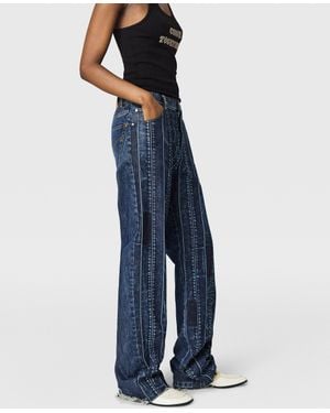 Stella McCartney Waistband Paneled Straight Jeans - Blue