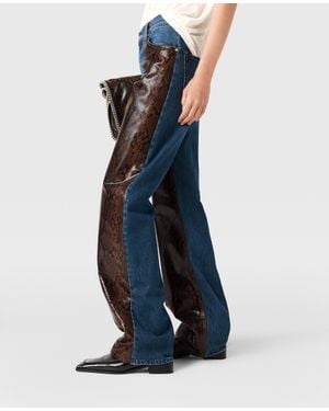 Stella McCartney Snake Panel Chaps Denim Jeans - Blue
