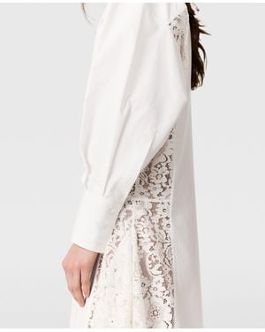 Stella McCartney Lace-Panelled Poplin Dress - White