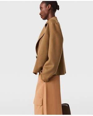 Stella McCartney Double-Breasted Cropped Peacoat Jacket - Natural