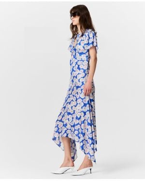 Stella McCartney Daisy Print Cap-Sleeve Midi Dress - Blue