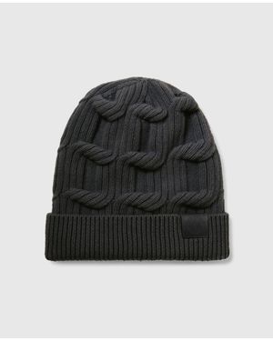 Stella McCartney Falabella Cable-Knit Beanie - Black