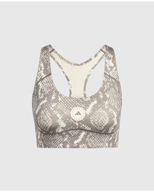 Stella McCartney Truepurpose Power Impact Snake Print Training Bra - White