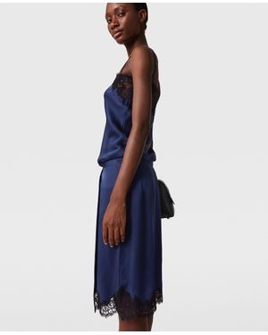 Stella McCartney Lace-Trim Satin Top - Blue