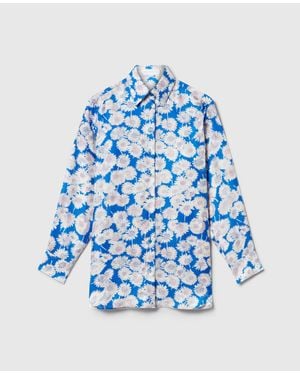 Stella McCartney Daisy Print Oversized Shirt - Blue