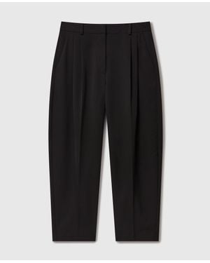 Stella McCartney Pleated High-Rise Wool Pants - Black