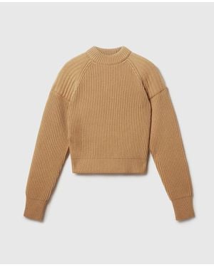 Stella McCartney Crewneck Spiber Knit Sweater - Natural