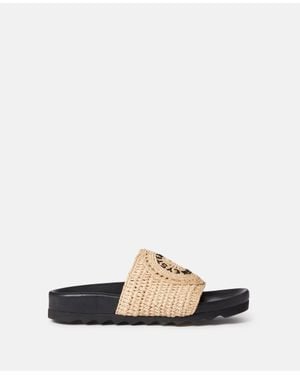 Stella McCartney Elyse Raffia Logo Sandals - White