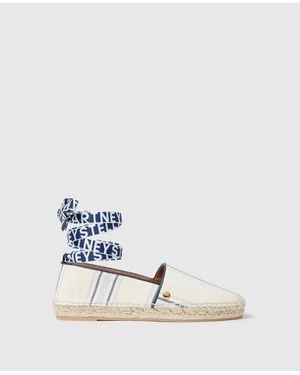 Stella McCartney Gaia Striped Flat Espadrilles - White