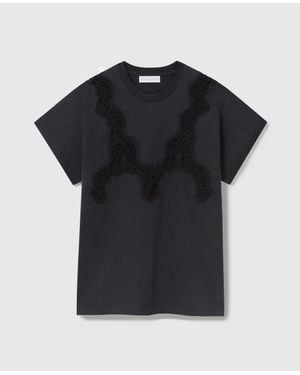 Stella McCartney Lace Panel Jersey T-Shirt - Black