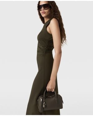 Stella McCartney Ruched Recycled Satin-Jersey Midi Dress - Green