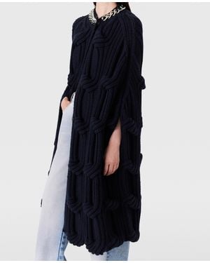 Stella McCartney Falabella Chain Cable-Knit Cape - Blue