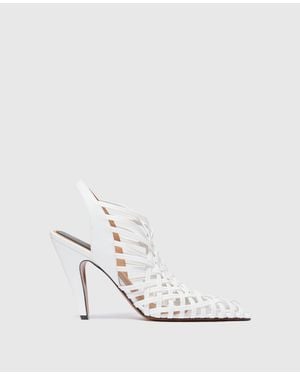 Stella McCartney Spur Woven Vegan-Leather Pumps - White