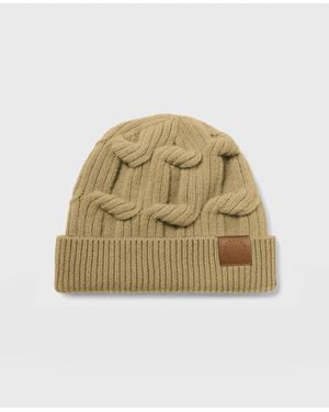 Stella McCartney Falabella Cable-Knit Beanie - Natural
