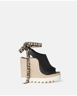 サンダル・ミュール Stella Mccartney Woven Peep-Toe Wedge Sandals Stella McCartney Woven Peep-Toe Wedge Sandals in Natural | Lyst
