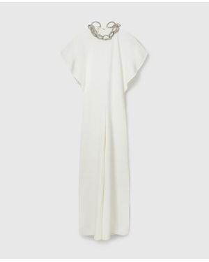 Stella McCartney Lead-free Crystal Chain Cap-sleeve Jumpsuit - White