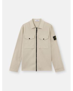 Stone Island 1200010 Stretch Organic Cotton Satin - Natural
