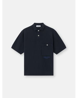 Stone Island 2200004 Organic Cotton Macro Piqué Marina - Blu