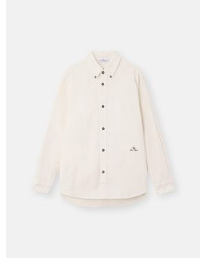 Stone Island 1100004 Organic Cotton Oxford - White