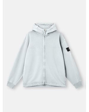 Stone Island Oversize Fit Cotton Hoodie - Blue