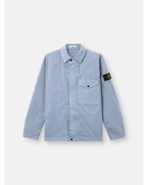 Stone Island 1200001 Organic Cotton Stretch Broken Twill 'Old' Effect - Blue