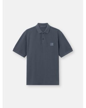 Stone Island Cotton Polo Shirt With Compass Logo - Blue