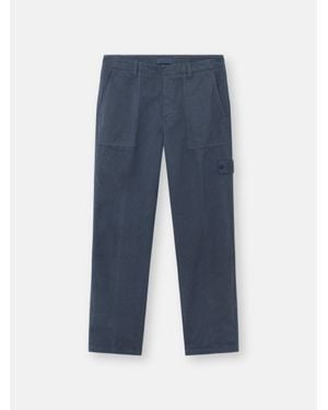 Stone Island 3100016 Cotton Linen Canvas S. I.Ghost - Blue