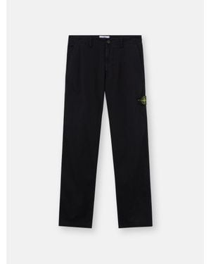 Stone Island 3100012 Stretch Organic Cotton Satin - Black