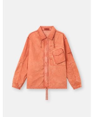 Stone Island 1200036 Uneven Pigment Dyed Nylon Smerigliato + Nylon Canvas - Orange