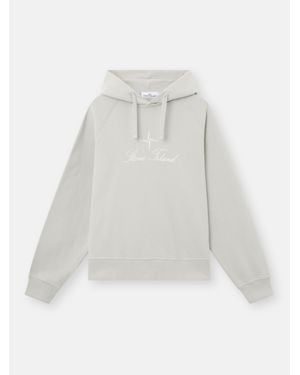 Stone Island 6100074 Brushed Organic Cotton Fleece - White