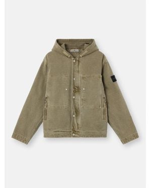 Stone Island Q100045 Mineral Dyed Cotton Gabardine-Tc - Green
