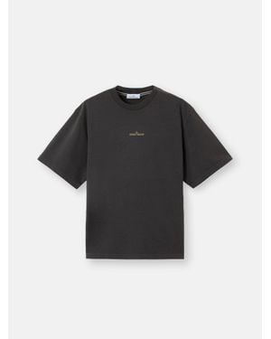 Stone Island 2100016 Combed Organic Cotton Jersey in Purple
