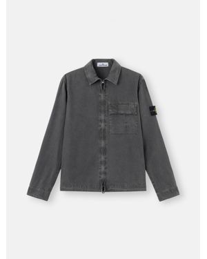 Stone Island 1200008 Brushed Organic Cotton Canvas 'Old' Effect - Grey