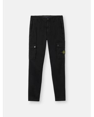 Stone Island 3100034 Stretch Organic Broken Twill Cotton 'Old' Effect - Black