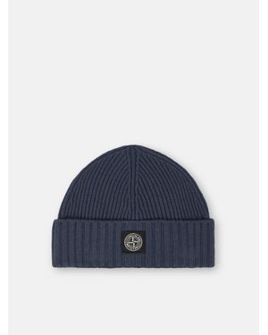 Stone Island N100003 Ribbed Wool Cashmere - Blau