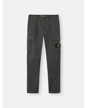 Stone Island 3100051 Organic Cotton Stretch Broken Twill 'Old' Effect - Grey