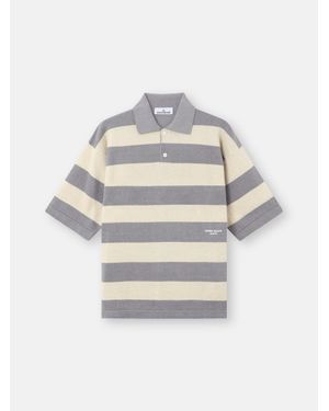 Stone Island 5100042 Striped Raw Hand Organic Cotton + Linen. I. Marina - Grey