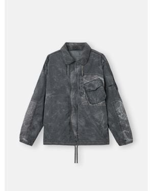 Stone Island 1200036 Uneven Pigment Dyed Nylon Smerigliato + Nylon Canvas - Grey