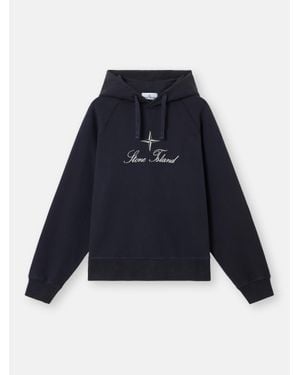 Stone Island 6100074 Brushed Organic Cotton Fleece - Blue