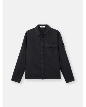 Stone Island 1200008 Brushed Organic Cotton Canvas 'Old' Effect - Blue