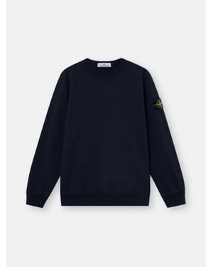 Stone Island 6100049 Brushed Organic Cotton Fleece - Azul