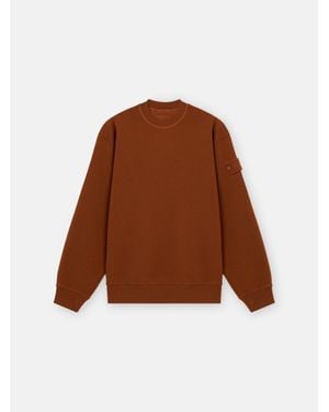Stone Island 6100013 Cotton Wool Fleece S. I. Ghost - Marrone