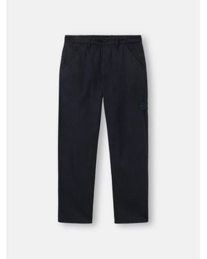 Stone Island 3100025 Raw Hand Wool Cotton Gabardine-Tc S. I. Ghost - Blue