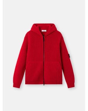 Stone Island 5100069 Fisherman's Rib Rws Wool And Cashmere - Red