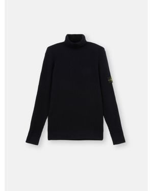 Stone Island 552C2 Full Rib Rws Wool - Black