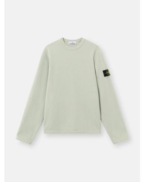 Stone Island 6100011 Mesh Stitch Organic Cotton Fleece - White